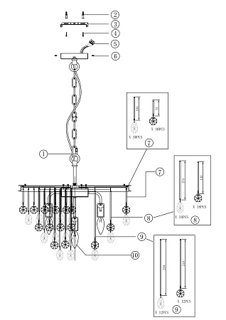 Подвесной светильник Maytoni Linn MOD091PL-05CH - фото