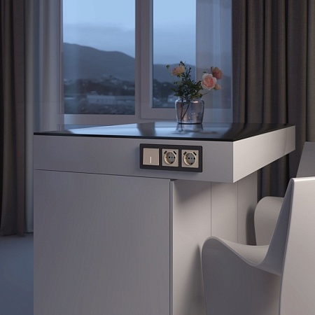 W1110143/ Выключатель одноклавишный с подсветкой (айвори акрил) W1110143 - фото