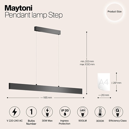 Подвесной светильник Technical Step P010PL-L30B - фото