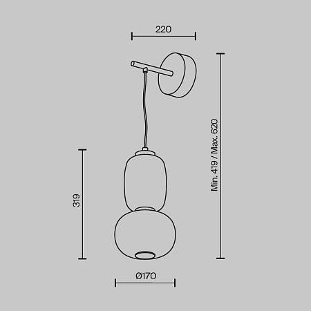 Настенный светильник (бра) Maytoni Pattern MOD267WL-L18G3K - фото