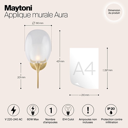 Настенный светильник (бра) Maytoni Aura MOD016WL-01BS - фото