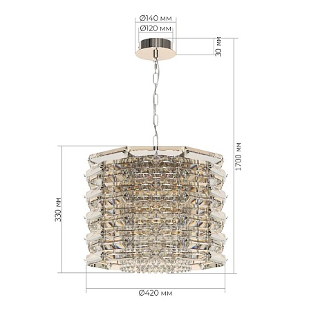 Светильник подвесной ST-Luce никель/прозрачный E14 8*40W SL6137.103.08 - фото