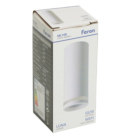 Светильник потолочный Feron ML100 Barrel LUNA MR11 GU10 35W 230V, белый - фото