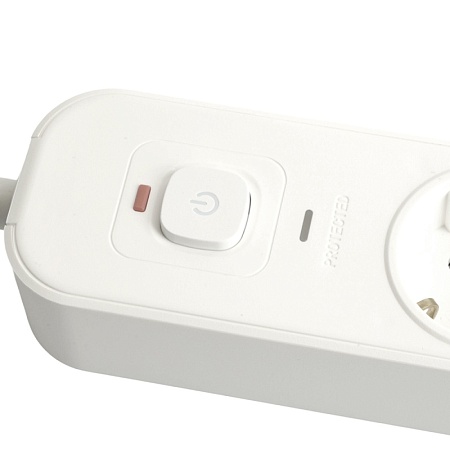 Сетевой фильтр 3-местный с/з STEKKER 3x1мм2, 1,8 м, 250В, 16А, 2 USB-A+2 Type-C, серия Nova, белый - фото