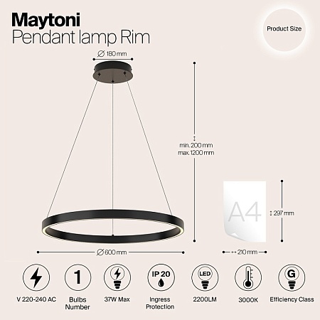 Подвесной светильник Maytoni Rim MOD058PL-L32B3K - фото