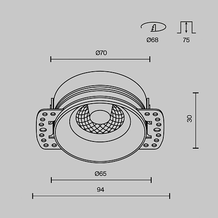 Встраиваемый светильник Technical Flint DL101-GU10-TRS-W - фото