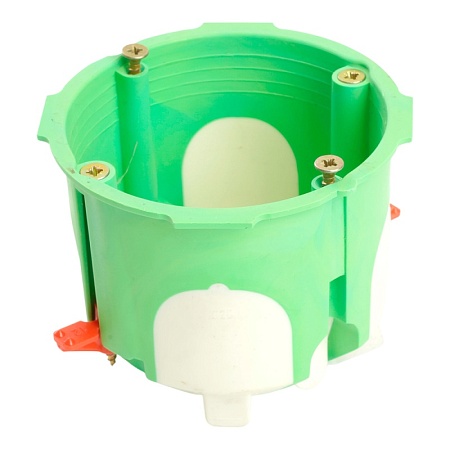 Подрозетник двухкомпонентный 68x55 мм для всех типов стен, зеленый (GE40421-R) EBX30-03-03 - фото