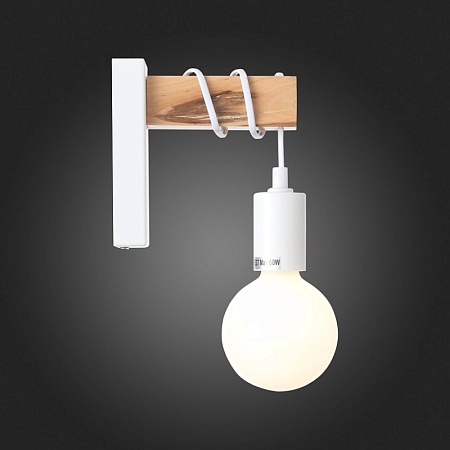 Светильник настенный Белый, Светлое дерево E27 1*60W SL1142.501.01 - фото