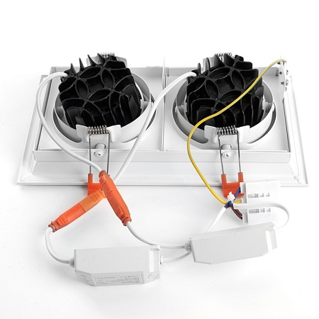 Светодиодный светильник Feron AL202 карданный 2x12W 4000K 35 градусов ,белый - фото