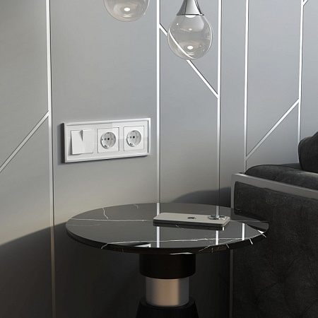 W1171041/ Розетка с заземлением (белый акрил) W1171041 - фото