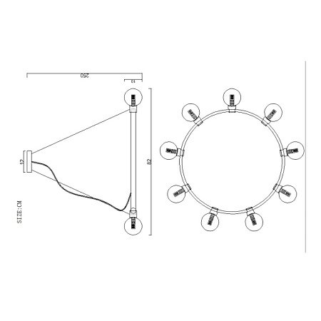 Подвесная Люстра Flamb D82 Imperiumloft 140690-26 - фото