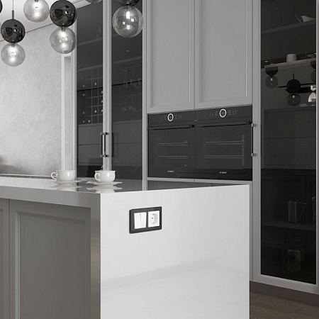 Перекрестный переключатель двухклавишный белый W1123001 - фото