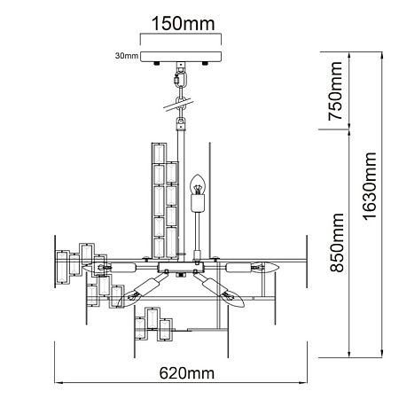 Люстра подвесная MW-Light Монарх 121010611 - фото