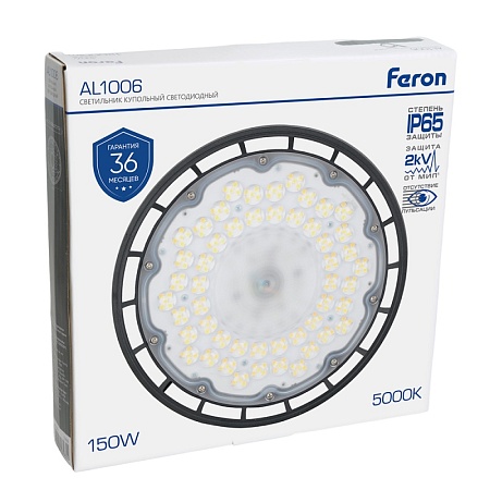 Светильник складской Feron AL1006  IP65 100W 120° 5000K - фото