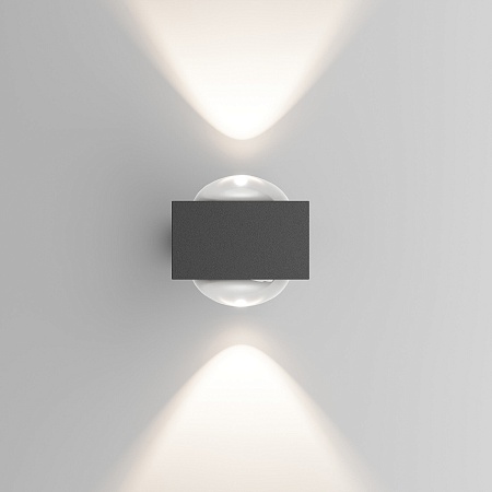 Уличный настенный светильник со светодиодами Lenses серый 35191/W Elektrostandard - фото