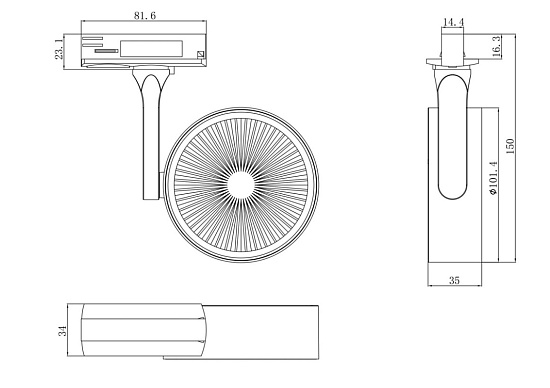 Трековый светильник Technical Track lamps TR024-1-18W3K - фото