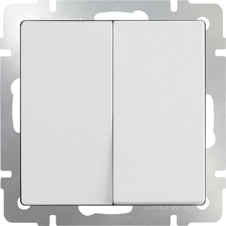 Выключатель двухклавишный проходной белый WL01-SW-2G-2W - фото