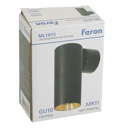 Светильник Feron ML1015 настенный под лампу GU10, черный + золото - фото
