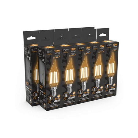 Светодиодная лампа Gauss Свеча на ветру 13W 1100Lm 2700K E14 104801113 - фото