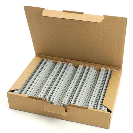 Концевой стопор (ограничитель) на DIN рейку для ЗНИ, серый LD590 - фото