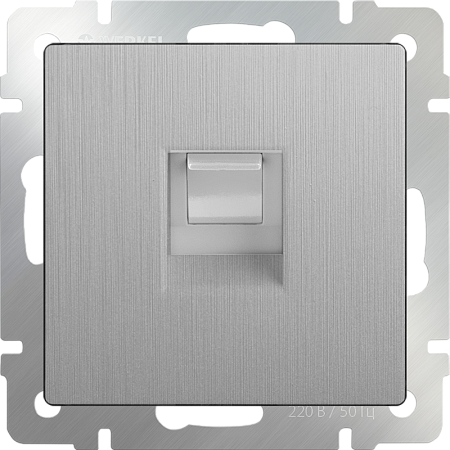 Розетка Ethernet RJ-45 cеребряный рифленый WL09-RJ-45 - фото