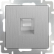 Розетка Ethernet RJ-45 cеребряный рифленый WL09-RJ-45 - фото