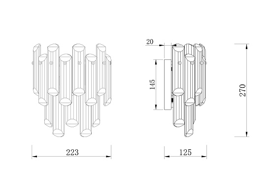 Настенный светильник (бра) Maytoni Flare DIA200WL-02G - фото