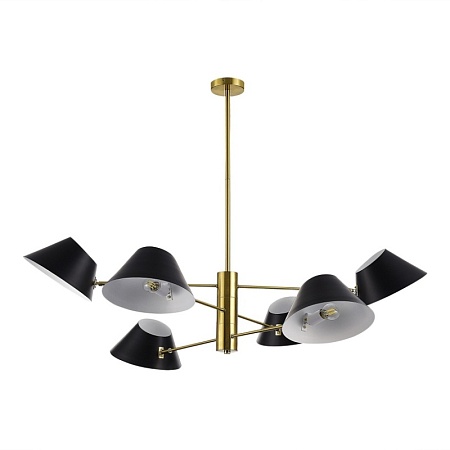Светильник подвесной Латунь/Черный, Белый E14 6*60W SLE1253-343-06 - фото
