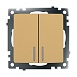 Выключатель 2-клавишный c индикатором (механизм) STEKKER, GLS10-7102-08, 250В, 10А, серия Катрин, золото - фото