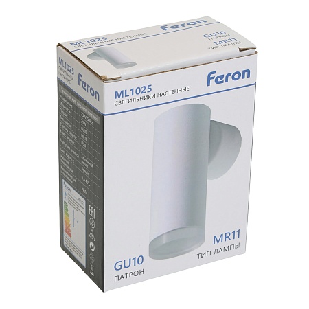 Светильник Feron ML1025 настенный под лампу GU10, белый - фото