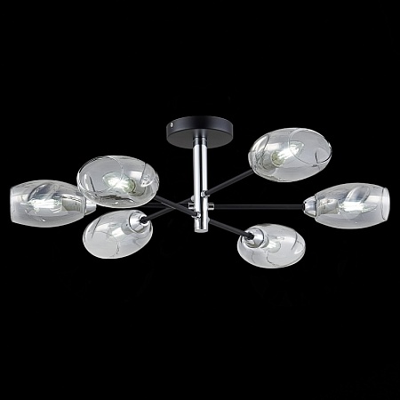Светильник потолочный Черный, Хром/Дымчатый E14 6*40W SLE155512-06 - фото