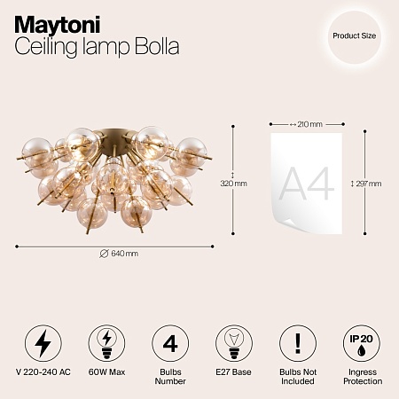 Потолочный светильник Maytoni Bolla MOD133CL-04BS - фото