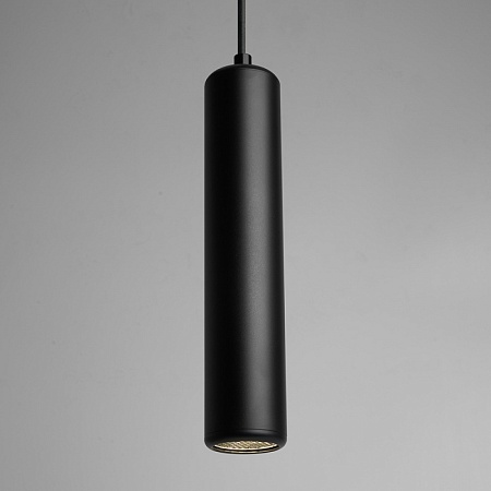 Светильник потолочный Feron ML1842 Barrel ECHO levitation MR16 35W, 230V, GU10, чёрный, с антибликовой сеточкой, на подвесе 1,7 - фото
