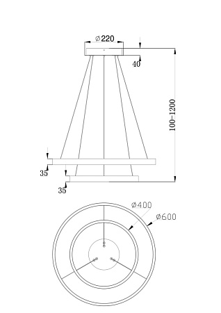 Подвесной светильник Maytoni Rim MOD058PL-L55BS4K - фото