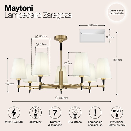 Люстра Maytoni Zaragoza H001CL-07BS - фото