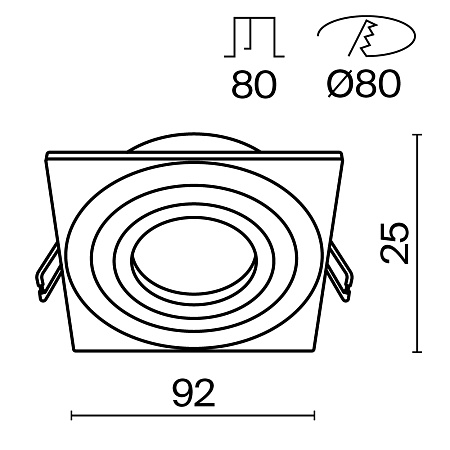 Встраиваемый светильник Technical Atom DL024-2-01W - фото