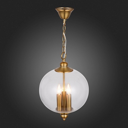 Светильник подвесной ST-Luce Золотистый/Прозрачный E14 3*60W SL362.203.03 - фото
