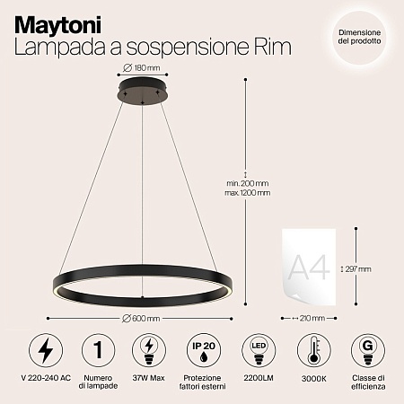 Подвесной светильник Maytoni Rim MOD058PL-L32B3K - фото