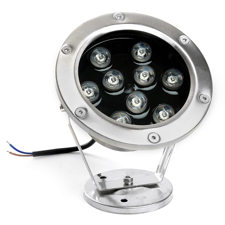 Светодиодный прожектор подводный Feron LL-824, 9W, AC24V, низковольтный, RGB, металлик, 143*75*170mm, IP68 - фото