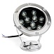 Светодиодный прожектор подводный Feron LL-824, 9W, AC24V, низковольтный, RGB, металлик, 143*75*170mm, IP68 - фото