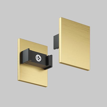 TR5735H-SB Торцевая заглушка, высокая, для использования с экраном, для трека Shine, серия Base, комплект 2 шт, сатинированная латунь, алюминий - фото