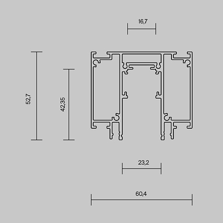 Трековая система Technical магнитная для натяжного потолка чёрная 200x200 TS-P-200-TR107-2-5W3K-B