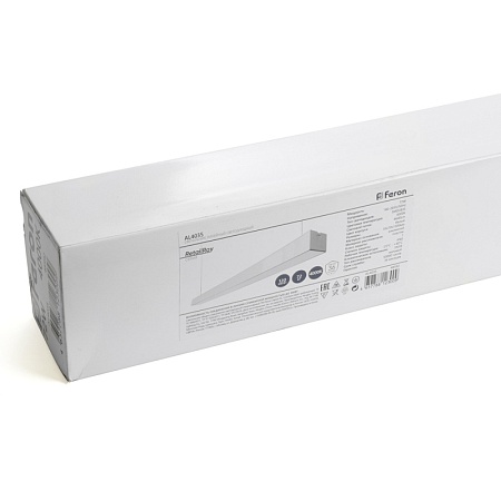 Светильник светодиодный линейный Feron AL4035 IP40 48W 4000К, рассеиватель матовый в алюминиевом корпусе, белый 1500*70*55мм - фото