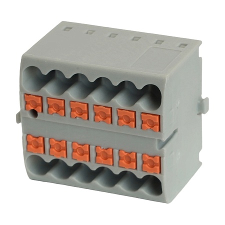Зажим блочный (групп) для распред.тока нагрузки push-in на 12 точек, сеч 2,5 мм2, 450V, 24А, серый LD580 - фото