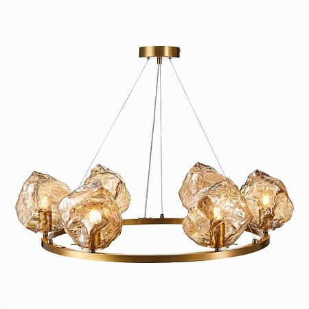 Люстра подвесная ST-Luce Латунь/Янтарный E14 6*40W SL1175.303.06 - фото