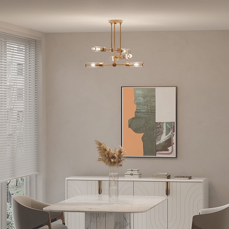 Потолочный светильник Eurosvet 60166/6 латунь - фото