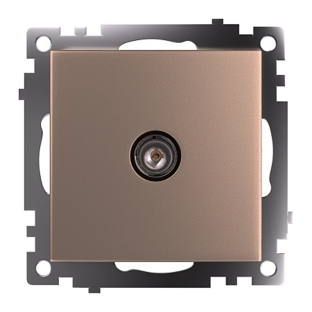 Розетка телевизионная 1-местная (механизм), STEKKER GLS00-7108-02, 75 Ом, 5-862МГц, серия Катрин, шампань - фото