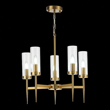 Люстра подвесная ST-Luce Латунь/Латунь, Прозрачный E14 5*60W SL1159.303.05 - фото