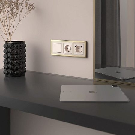 W1110043/ Выключатель одноклавишный (айвори акрил) W1110043 - фото