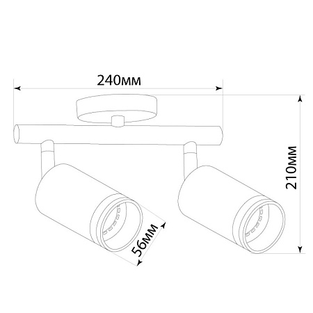 Светильник Feron ML232 LUNA настенно-потолочный под лампу GU10, черный - фото